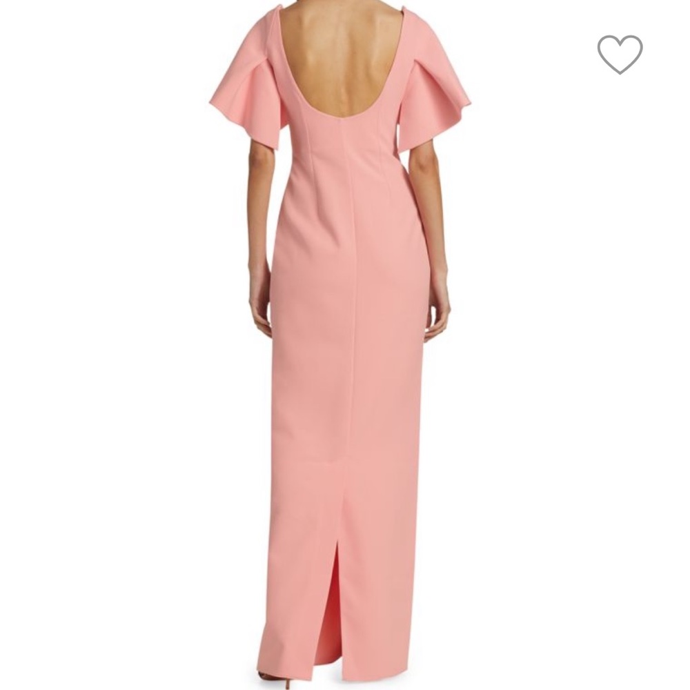 SAFIYAA Eve Stretch Crepe Draped Sleeve Column Dress 10 - Picture 4 of 16